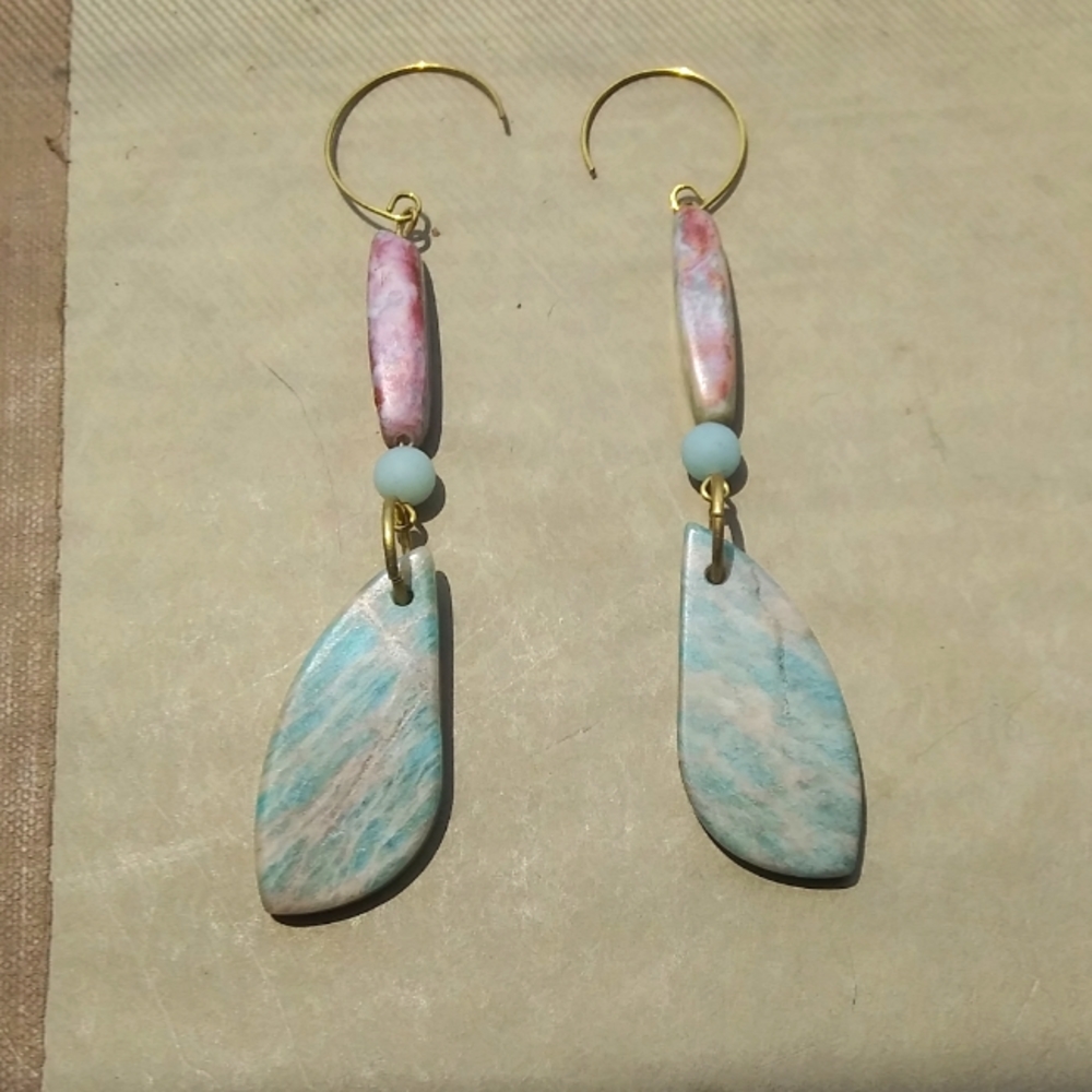 'Wings' Amazonite Earrings - Picture 6 of 6
